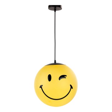 ONLI - Otroška viseča svetilka na kablu SMILEY 1xE27/15W/230V rumena