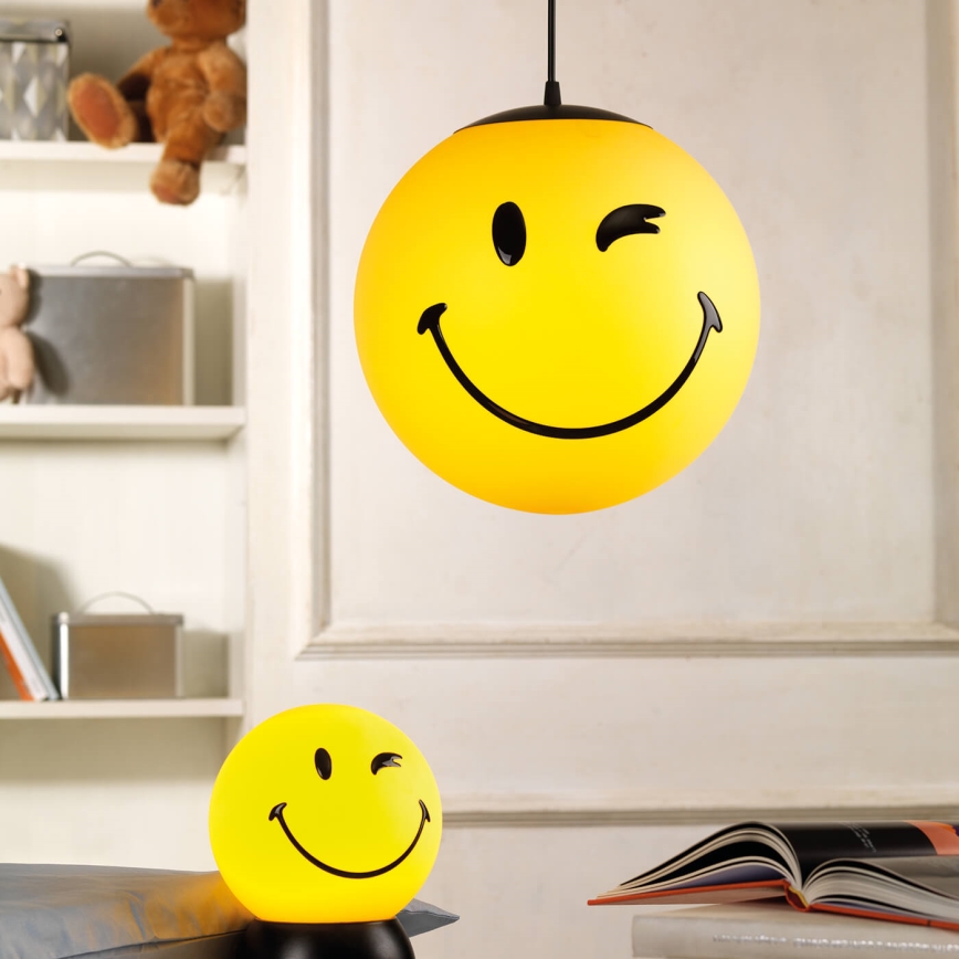 ONLI - Otroška viseča svetilka na kablu SMILEY 1xE27/15W/230V rumena