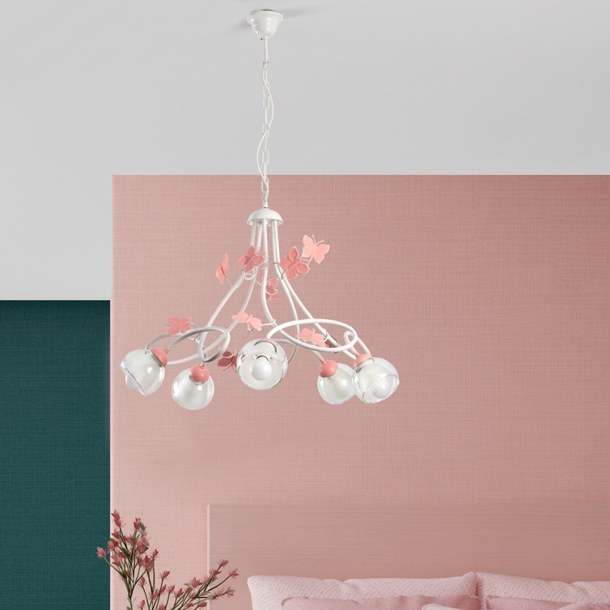 ONLI - Otroški lestenec BUTTERFLY 5xE14/6W/230V