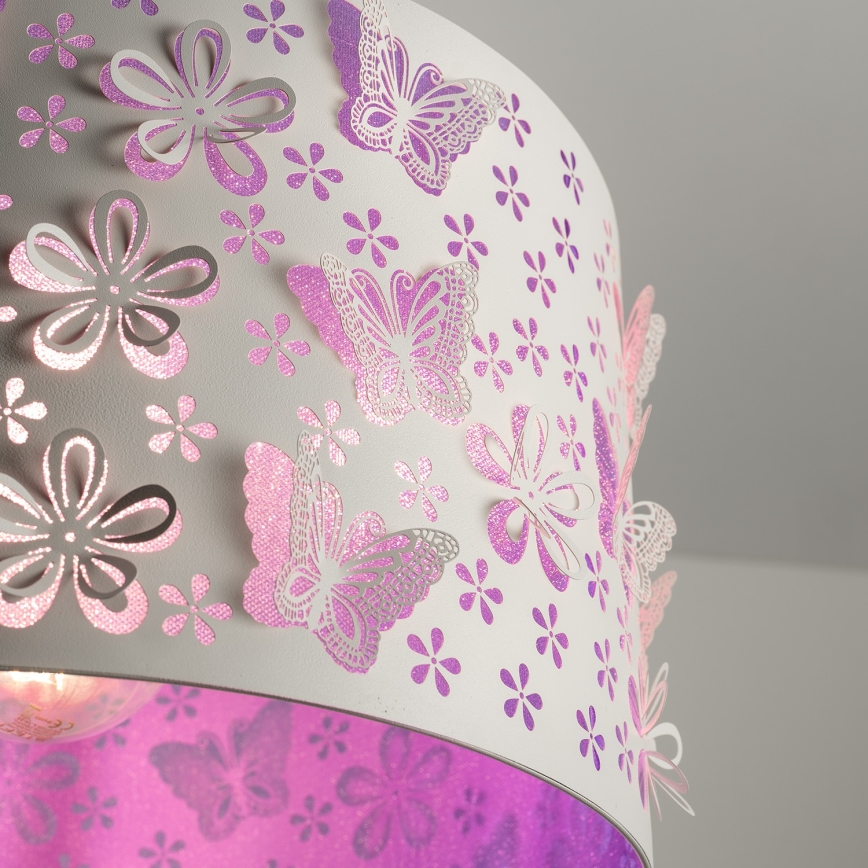 ONLI - Otroški lestenec TITILLA 1xE27/22W/230V vijolična/bela