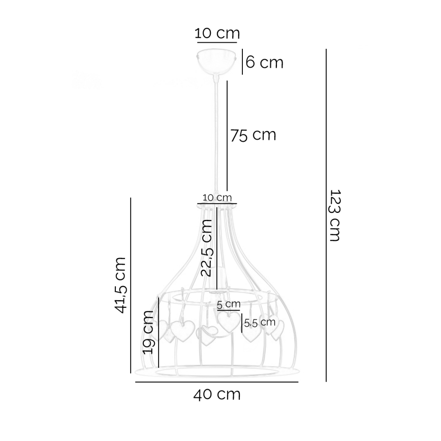 ONLI - Otroški lestenec TITTA 1xE27/22W/230V roza