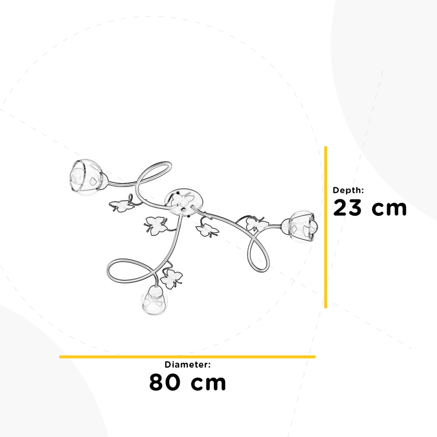 ONLI - Otroški nadgradni lestenec BUTTERFLY 3xE14/6W/230V