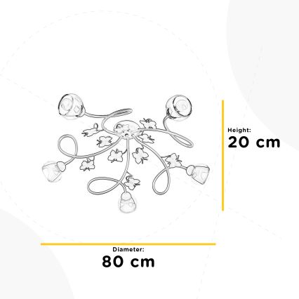ONLI - Otroški nadgradni lestenec BUTTERFLY 5xE14/6W/230V
