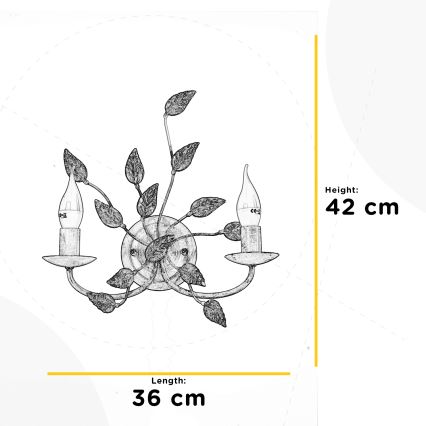 ONLI - Stenska svetilka COLLANA 1xE14/6W/230V bron/zlata