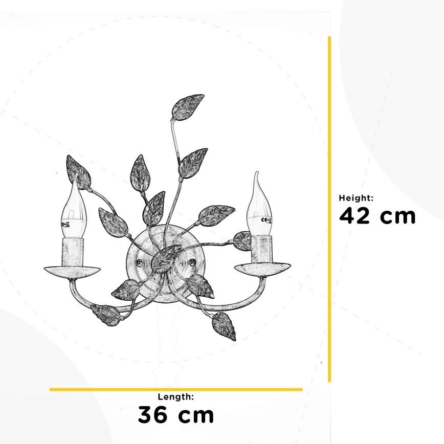 ONLI - Stenska svetilka COLLANA 1xE14/6W/230V bron/zlata
