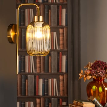 ONLI - Stenska svetilka DOROTY 1xE27/15W/230V medenina