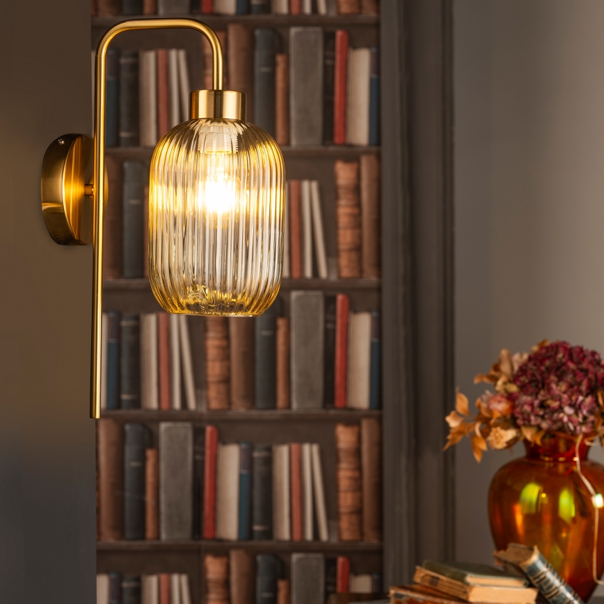 ONLI - Stenska svetilka DOROTY 1xE27/15W/230V medenina