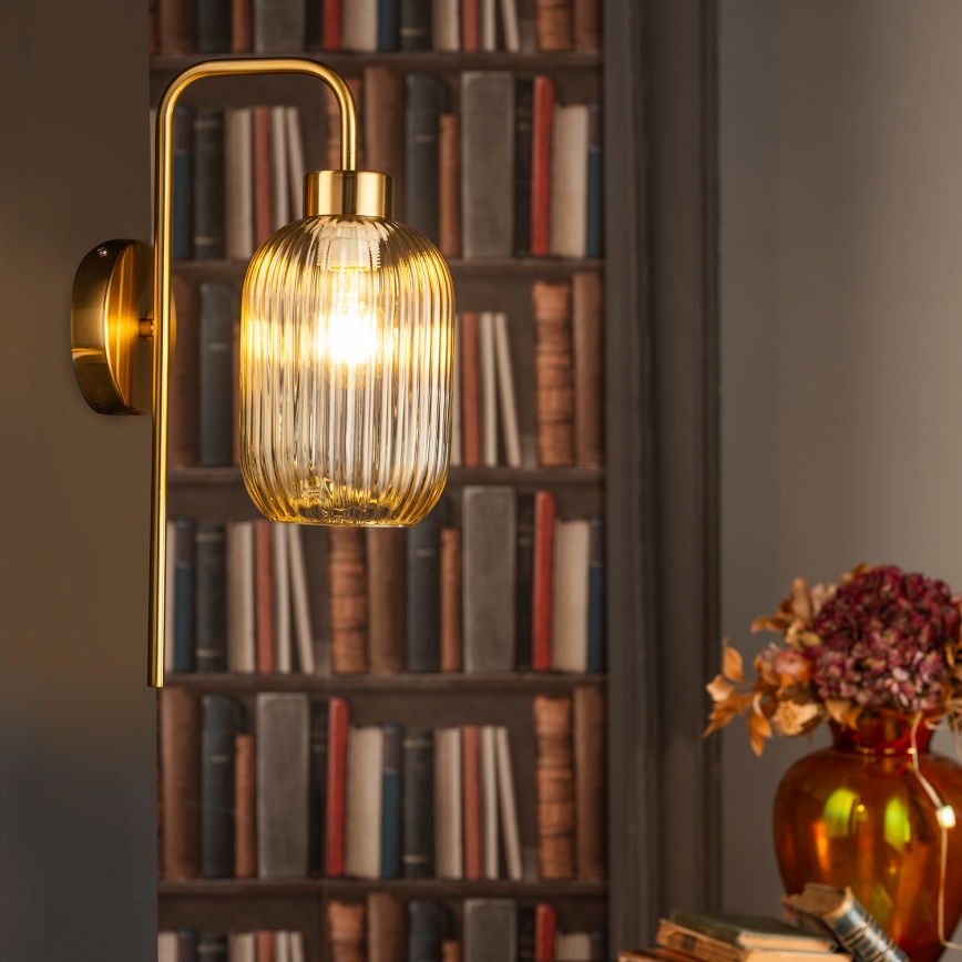 ONLI - Stenska svetilka DOROTY 1xE27/15W/230V medenina