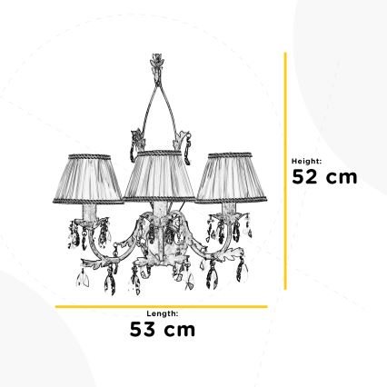 ONLI - Stenska svetilka KAREN 3xE14/6W/230V zlata