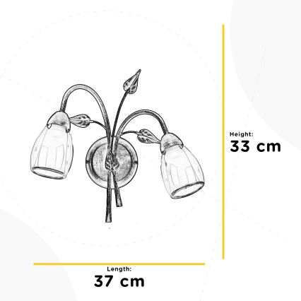 ONLI - Stenska svetilka LILIANA 2xE14/6W/230V
