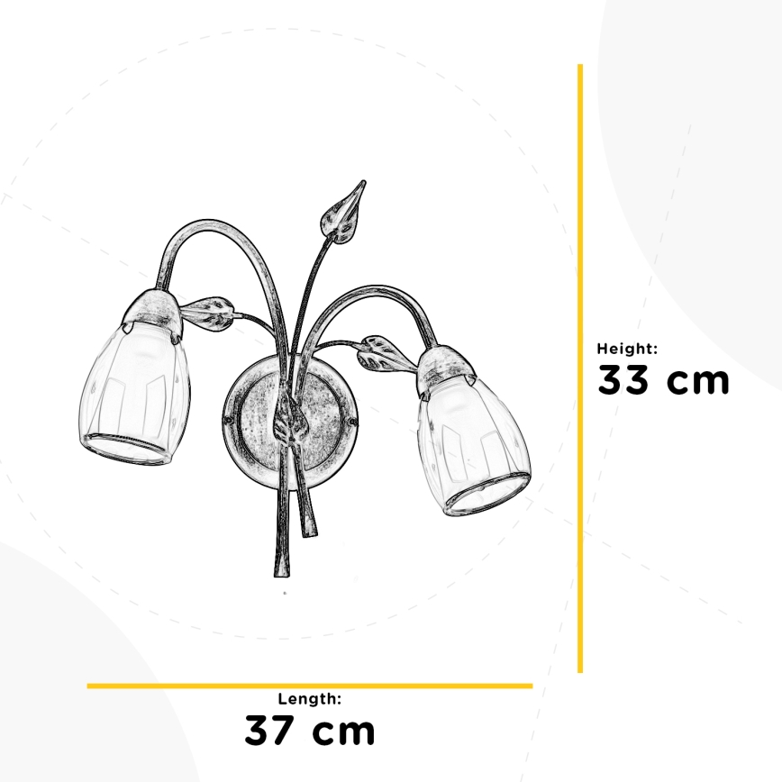 ONLI - Stenska svetilka LILIANA 2xE14/6W/230V