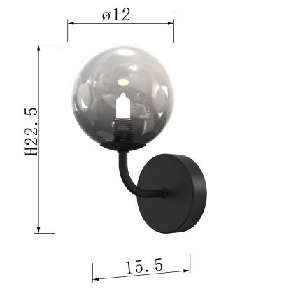 ONLI - Stenska svetilka PALOMA 1xG9/10W/230V črna/dimna