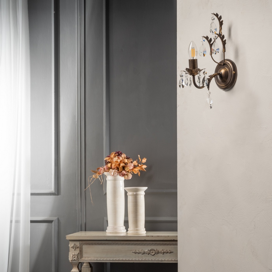 ONLI - Stenska svetilka TERESA 1xE14/6W/230V bron