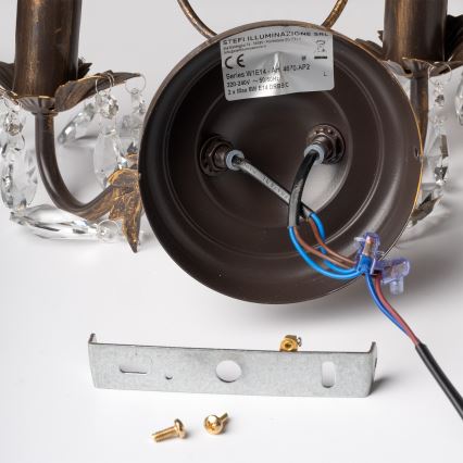 ONLI - Stenska svetilka TERESA 2xE14/6W/230V bron