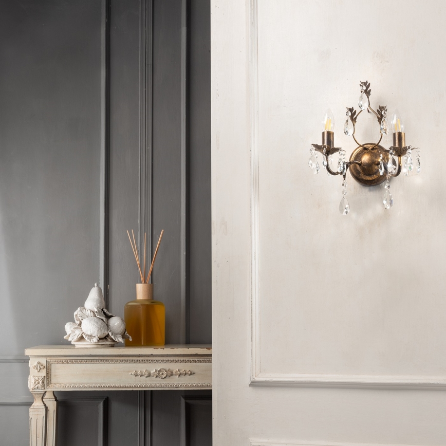 ONLI - Stenska svetilka TERESA 2xE14/6W/230V bron