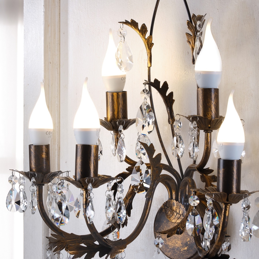 ONLI - Stenska svetilka TERESA 5xE14/6W/230V bron