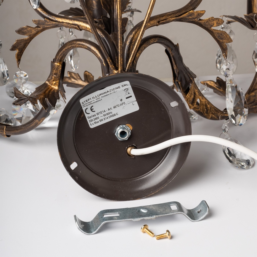 ONLI - Stenska svetilka TERESA 5xE14/6W/230V bron