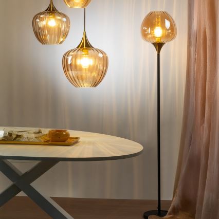 ONLI - Stoječa svetilka ELIDE 1xE27/15W/230V črna/medena