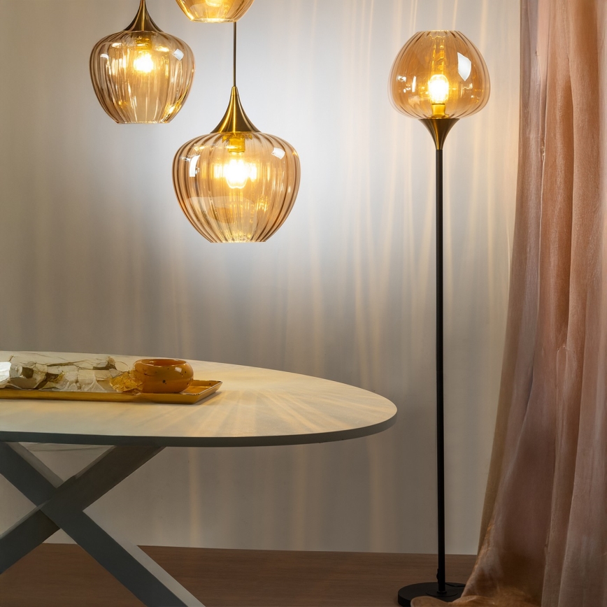 ONLI - Stoječa svetilka ELIDE 1xE27/15W/230V črna/medena