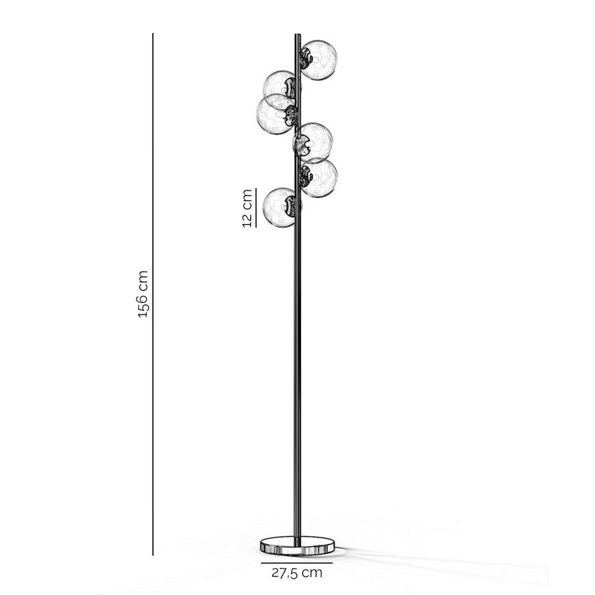 ONLI - Stoječa svetilka KIMBERLY 6xG9/6W/230V sijajni krom