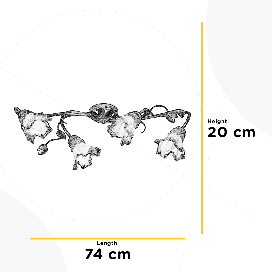 ONLI - Stropna svetilka ARIANNA 4xE14/6W/230V bronasta