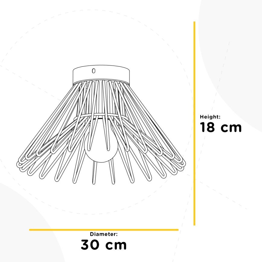ONLI - Stropna svetilka DUCCIO 1xE27/22W/230V pr. 30 cm črna