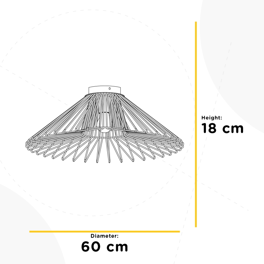 ONLI - Stropna svetilka DUCCIO 1xE27/22W/230V pr. 60 cm črna