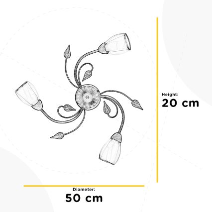 ONLI - Stropna svetilka LILIANA 3xE14/6W/230V