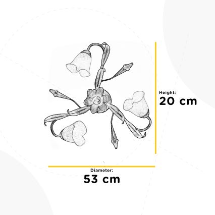 ONLI - Stropna svetilka LUCREZIA 3xE14/6W/230V bron