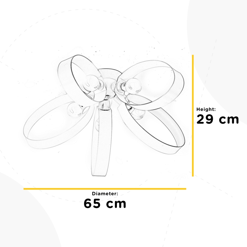 ONLI - Stropna svetilka SERENA 5xE14/6W/230V črna