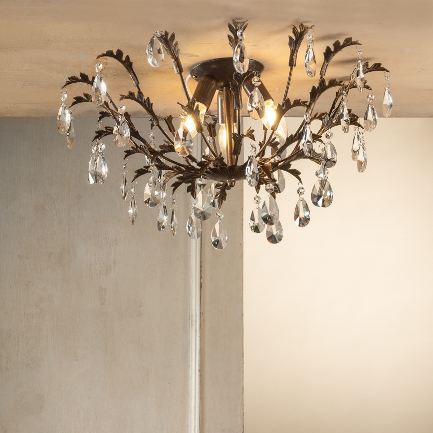 ONLI - Stropna svetilka TERESA 3xE14/6W/230V bronasta