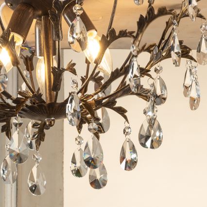 ONLI - Stropna svetilka TERESA 3xE14/6W/230V bronasta