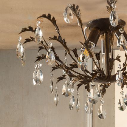 ONLI - Stropna svetilka TERESA 3xE14/6W/230V bronasta