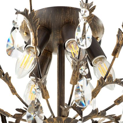 ONLI - Stropna svetilka TERESA 5xE14/6W/230V bronzasta