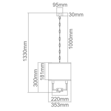 Open Design OR80209 - Lestenec na verigi CASA 3xE14/12W/230V kremna/sijajni krom