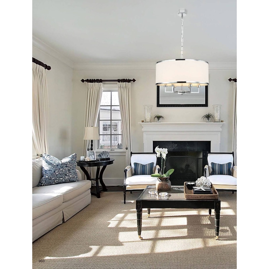 Open Design OR80216 - Lestenec na verigi CASA 6xE14/15W/230V kremna/sijajni krom