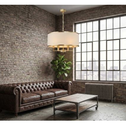 Open Design OR80230 - Lestenec na verigi CASA 6xE14/15W/230V kremna/medeninasta