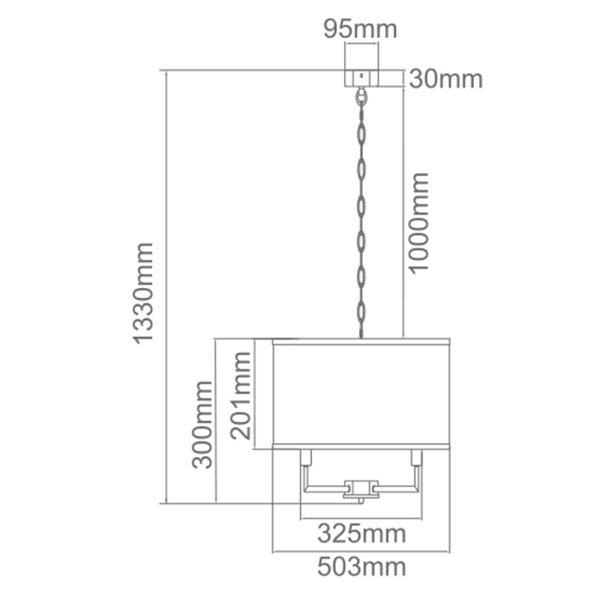 Open Design OR80230 - Lestenec na verigi CASA 6xE14/15W/230V kremna/medeninasta