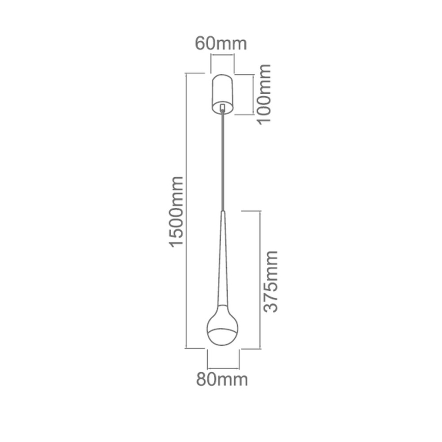 Open Design OR80261 - LED viseča svetilka na kablu CAPPI LED/5W/230V črni krom