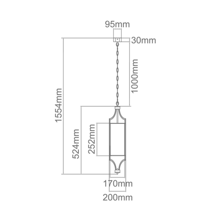 Open Design OR80568 - Lestenec na verigi LUNGA 1xE27/15W/230V mesing/bela