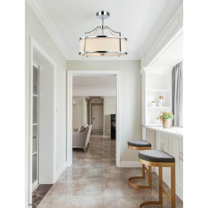 Open Design OR80872 - Stropni lestenec na drogu STANZA 4xE27/15W/230V Ø 55 cm sijajni krom/bela