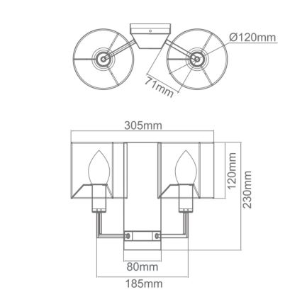 Open Design OR81497 - Stenska svetilka CASA 2xE14/12W/230V sijajni krom/kremna