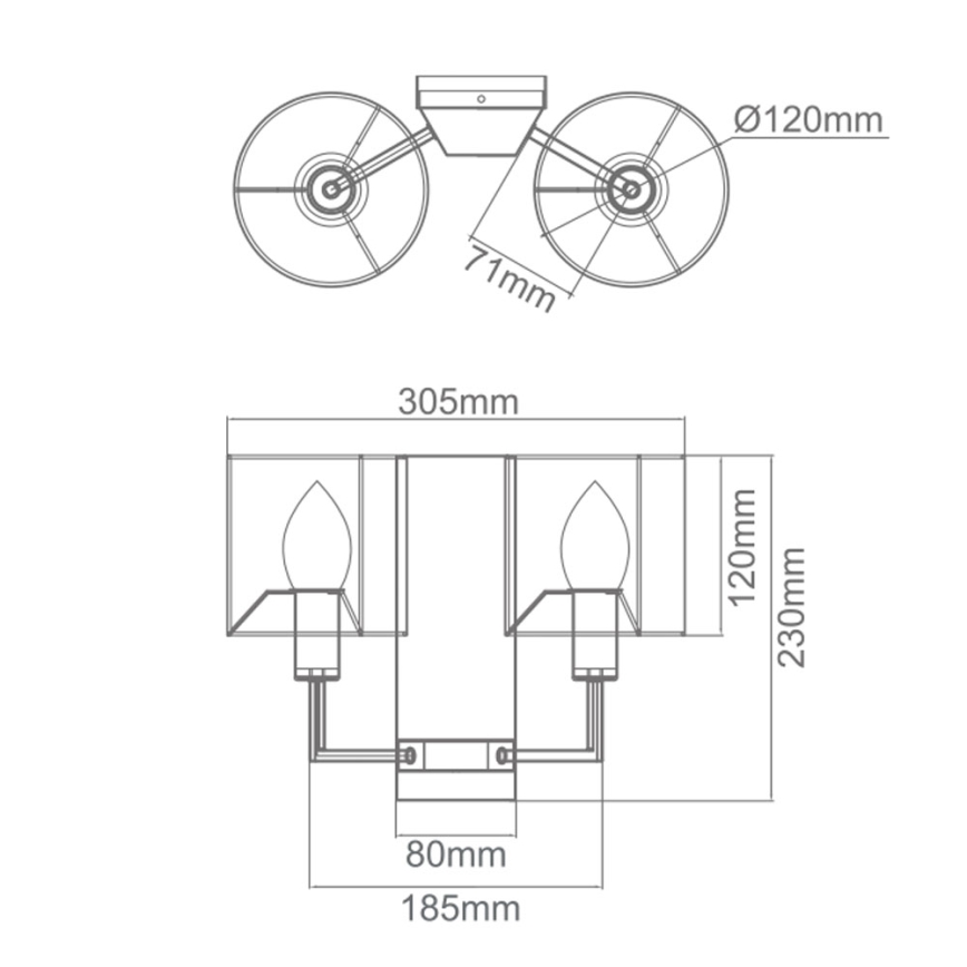 Open Design OR81497 - Stenska svetilka CASA 2xE14/12W/230V sijajni krom/kremna
