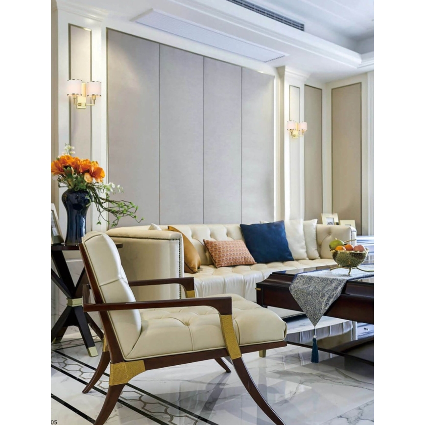 Open Design OR81503 - Stenska svetilka CASA 2xE14/12W/230V medenina/kremna