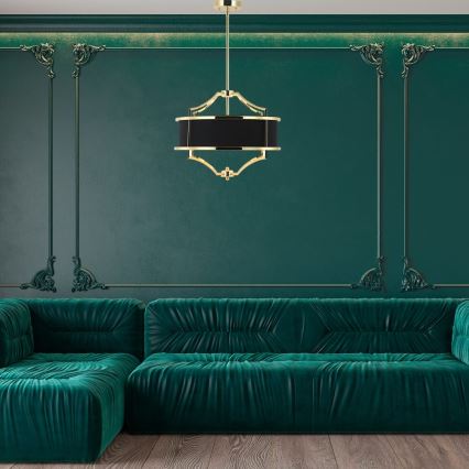 Open Design OR84160 - Stropni lestenec na palici STESSO 4xE27/15W/230V Ø 55 cm zlata/črna