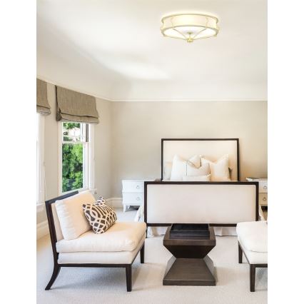 Open Design OR84436 - Stropna svetilka STESSO 4xE27/12W/230V, premer 65 cm, medenina/bela