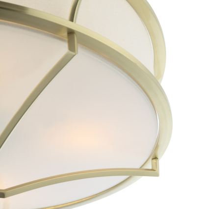 Open Design OR84443 - Stropna svetilka STESSO 6xE27/12W/230V, premer 85 cm, mesing/bela