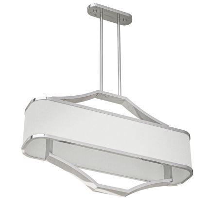 Open Design OR84849 - Lestenec na palici GERDO OVALE 6xE14/12W/230V sijajni krom/bela