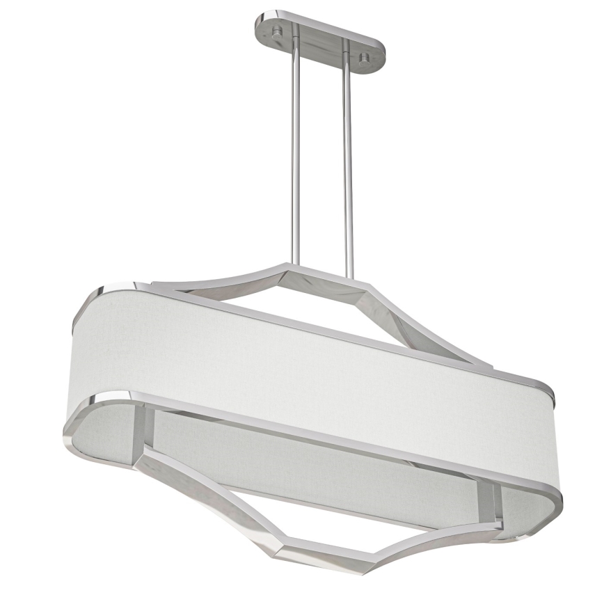 Open Design OR84849 - Lestenec na palici GERDO OVALE 6xE14/12W/230V sijajni krom/bela