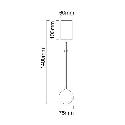 Open Design OR85099 - LED lestenec na kablu BOLICINA LED/5W/230V, zlata